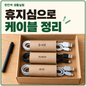 휴지심으로 케이블 정리하기|버리기 전 만드는 개별 보관함 2 썸네일